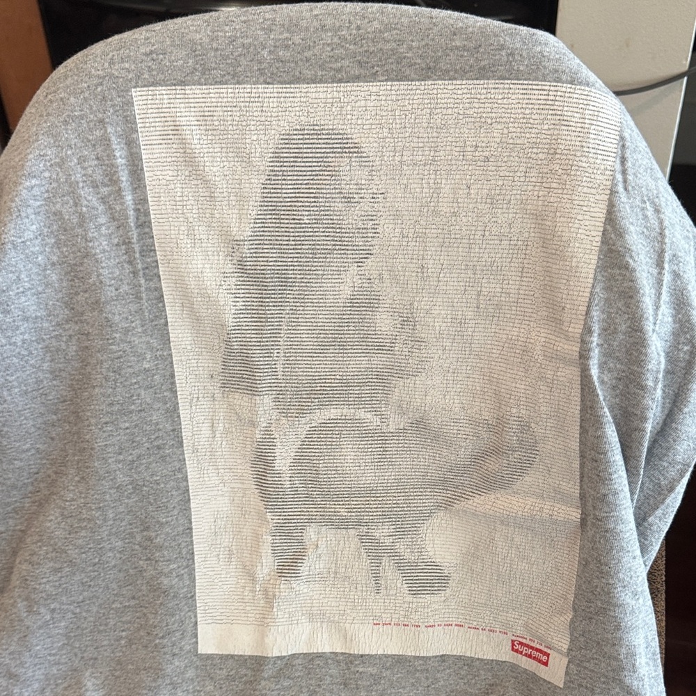 Supreme Gray T-Shirt with Artistic Graphic